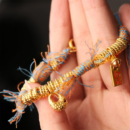 Handmade Tibetan Lucky Fortune Multicolored Rope Braid Bracelet - 图片 3