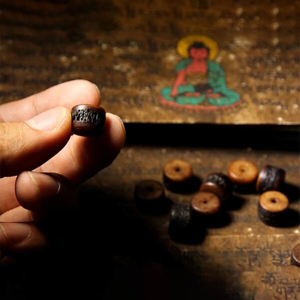 Tibetan Yak Bone Dzi Bead Turquoise Keep Away Evil Spirits Bracelet - 图片 9
