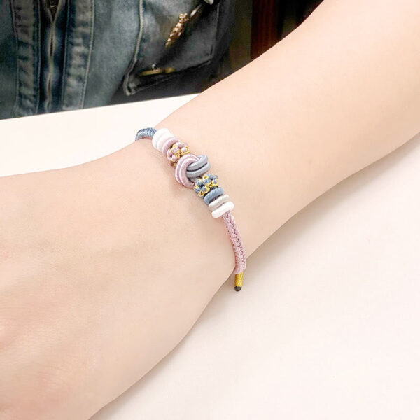 Two-Color Rope Handcrafted Eight Thread Peace Knot Luck Connection Bracelet - 图片 7