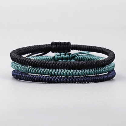 Buddha Stones Tibetan 3Pcs King Kong Knot Handcrafted Amulet Strength Bracelet - 图片 2