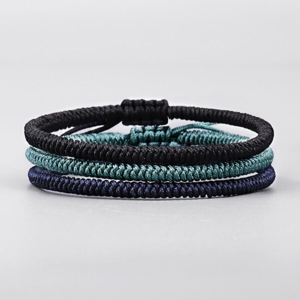 Buddha Stones Tibetan 3Pcs King Kong Knot Handcrafted Amulet Strength Bracelet - 图片 2