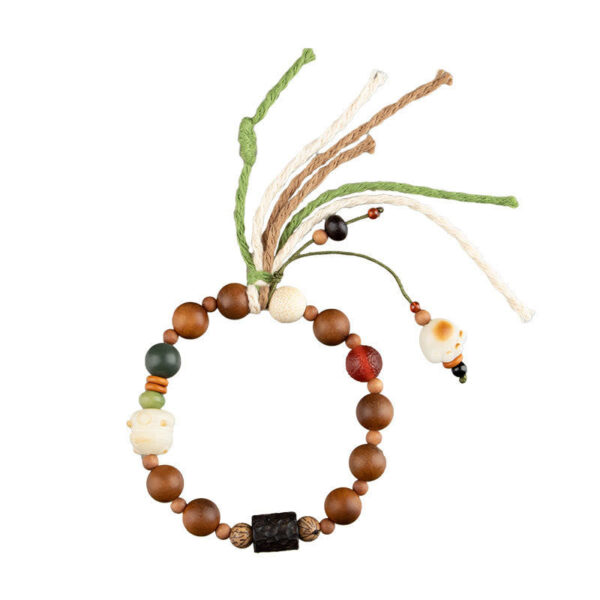 Lightning Strike Wood Bodhi Seed Cat Paw Claw Auspiciousness Protection Tassel Bracelet - 图片 11
