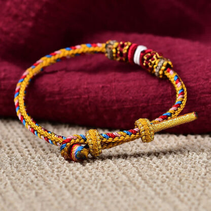 Buddha Stones Handmade Dunhuang Color Luck Braid String Bracelet - 图片 13