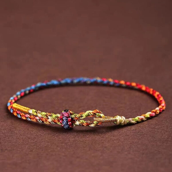 Handcrafted Luck Colorful Rope Child Adult Bracelet - 图片 3