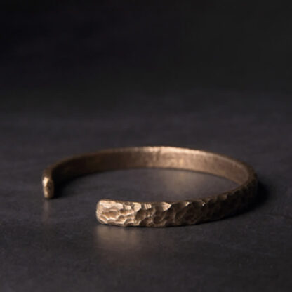 Buddha Stones Simple Design Copper Wealth Cuff Bracelet - 图片 9