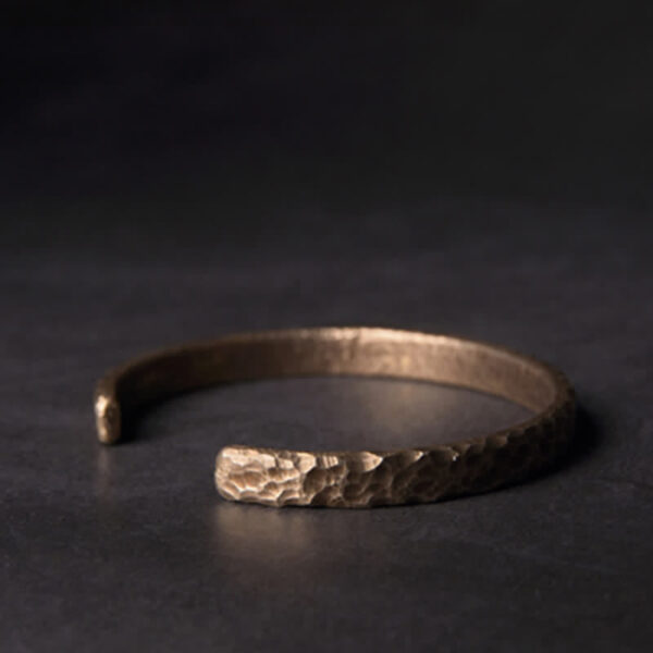 Buddha Stones Simple Design Copper Wealth Cuff Bracelet - 图片 9