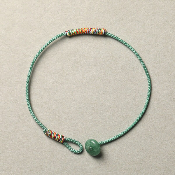 Tibetan Handmade Green Aventurine Luck Protection Braided Rope Bracelet