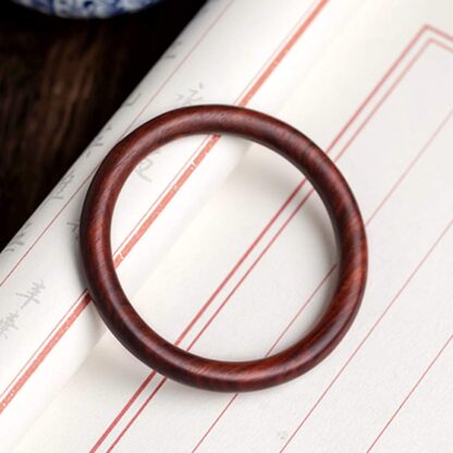 Buddha Stones Tibetan Small Leaf Red Sandalwood Ebony Green Sandalwood Protection Bracelet Bangle - 图片 10