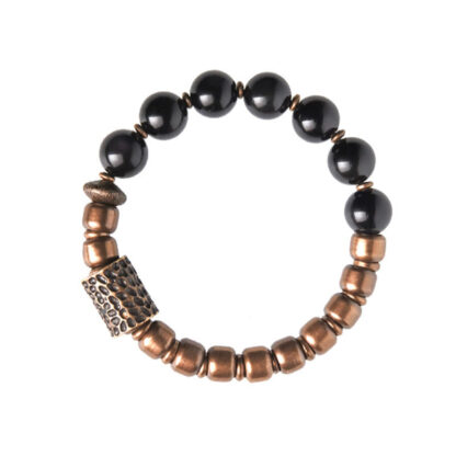 Buddha Stones Lava Rock Stone Rainbow Obsidian Copper Support Healing Bracelet - 图片 19