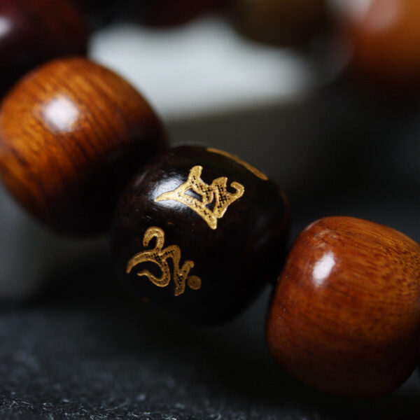 Tibet Various Wood Om Mani Padme Hum Purity Bracelet - 图片 5