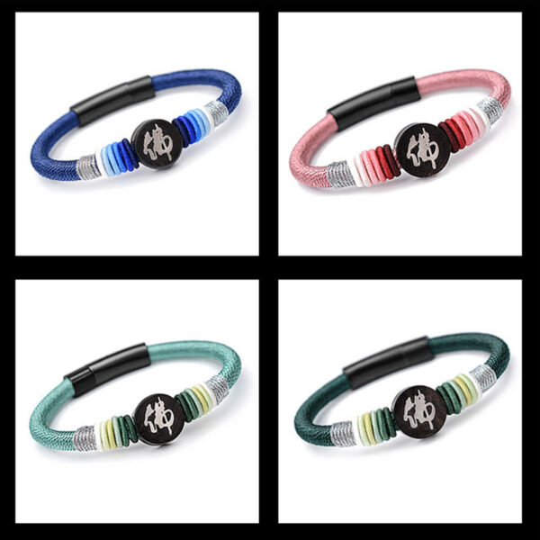Buddha Stones Buddha Character Ebony Handcrafted Rope Bracelet - 图片 20