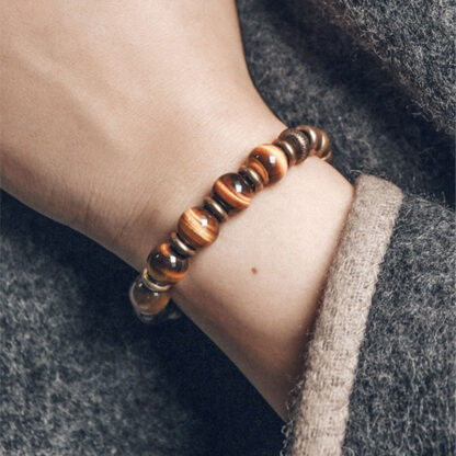 Buddha Stones Tiger Eye Stone Copper Protection Bracelet - 图片 7