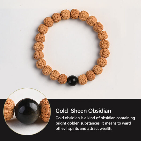 Tibet Rudraksha Bodhi Seed Wealth Auspiciousness Bracelet - 图片 16