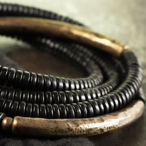 Ebony Wood Copper Balance Multilayered Bracelet - 图片 10