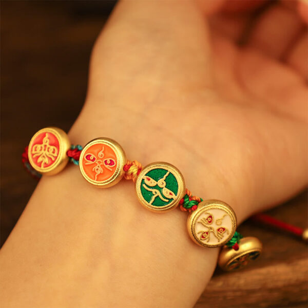 Tibetan Five God Of Wealth Colorful Rope Braided Luck Bracelet - 图片 7
