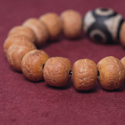 Buddha Stones Tibet Bodhi Seed Dzi Bead Peace Charm Wrist Mala Bracelet - 图片 3