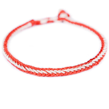Buddha Stones Two-Color Rope Handcrafted Eight Thread Peace Knot Bracelet - 图片 12