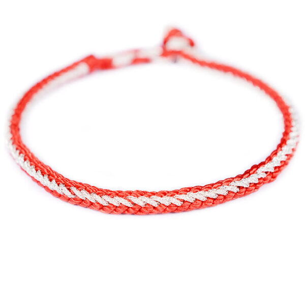 Buddha Stones Two-Color Rope Handcrafted Eight Thread Peace Knot Bracelet - 图片 12