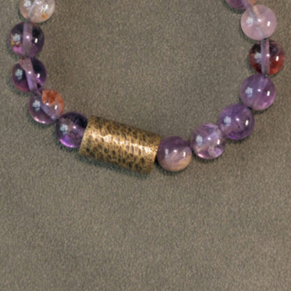 White Crystal Red Hematoid Quartz Gold Rutilated Quartz Purple Phantom Protection Bracelet - 图片 25