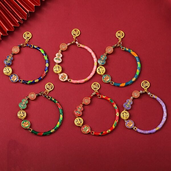 Buddha Stones Tibetan Gourd Fortune Happiness Lion Wealth Luck Bracelet - 图片 3