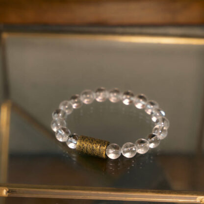 White Crystal Red Hematoid Quartz Gold Rutilated Quartz Purple Phantom Protection Bracelet - 图片 4