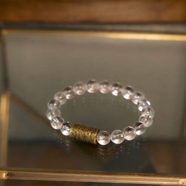 White Crystal Red Hematoid Quartz Gold Rutilated Quartz Purple Phantom Protection Bracelet - 图片 4