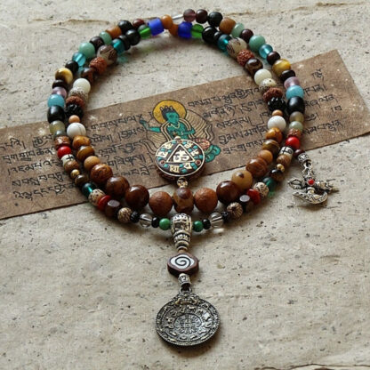 Buddha Stones Tibet 108 Mala Beads Nine Palaces Bagua Bodhi Seed Yak Bone Vajra Harmony Bracelet - 图片 17