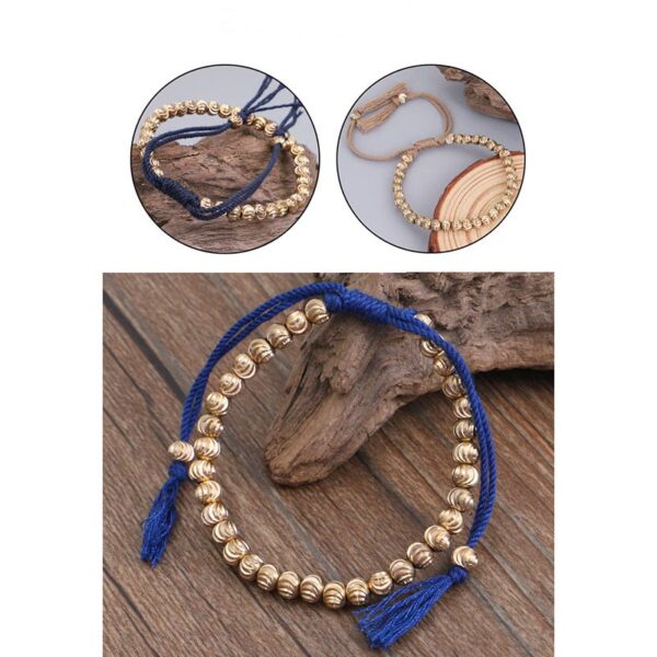 Tibetan Handmade Copper Bead Luck String Bracelet - 图片 16