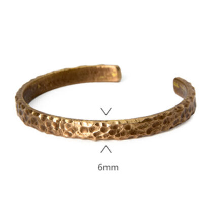 Buddha Stones Simple Design Copper Wealth Cuff Bracelet - 图片 13