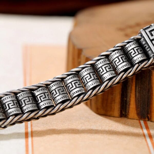 Vintage Lines Pattern Balance Rotatable Bracelet - 图片 3