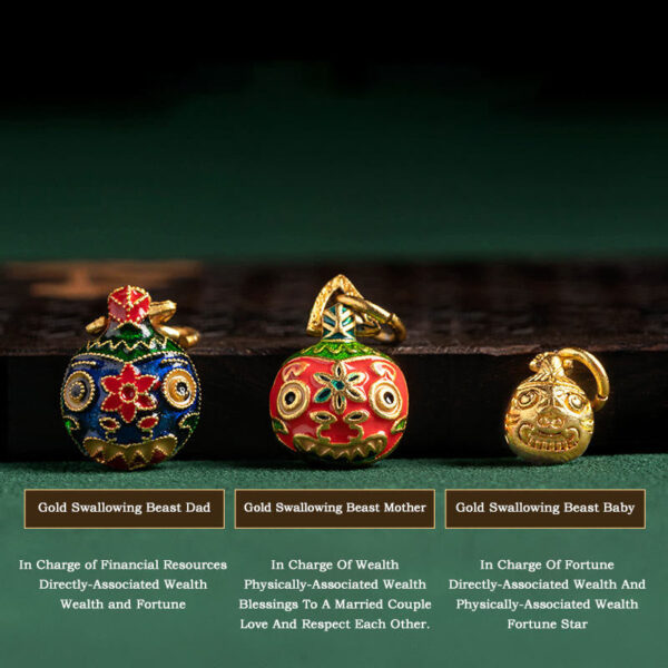Gold Swallowing Beast Family Charm Luminous Fluorescent Liuli Glass Bead Success Bracelet - 图片 32
