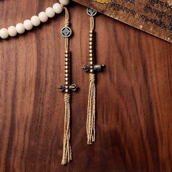Buddha Stones Tibet 108 Mala Beads Bodhi Seed Bagua Vajra Dzi Bead Gray Agate Wealth Bracelet - 图片 3