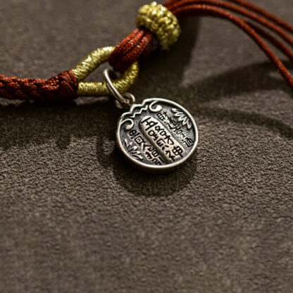 Handmade 925 Sterling Silver Five Directions Gods of Wealth Luck Protection String Braid Bracelet - 图片 6