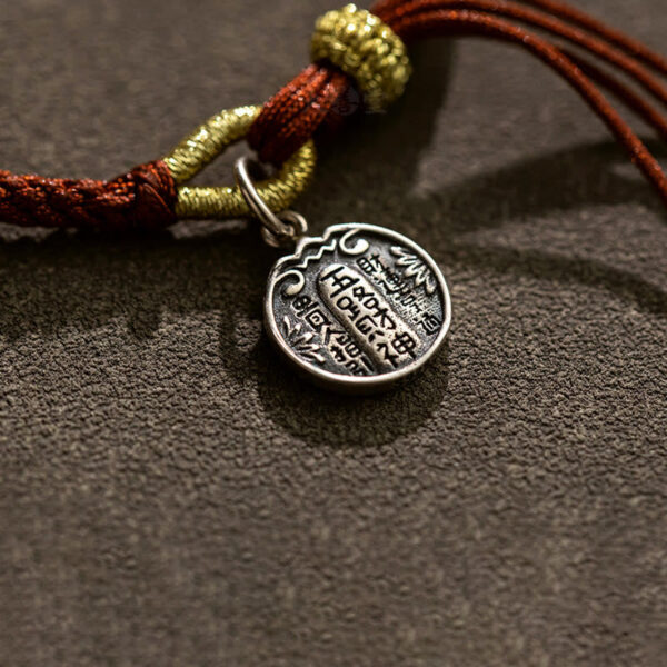 Handmade 925 Sterling Silver Five Directions Gods of Wealth Luck Protection String Braid Bracelet - 图片 6