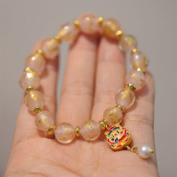 Gourd God Of Wealth Charm Fortune Liuli Glass Bead Incense Ash Porcelain Bead Bracelet - 图片 8
