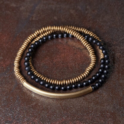 Buddha Stones Tibetan Various Agate Stone Copper Protection Triple Wrap Bracelet - 图片 5