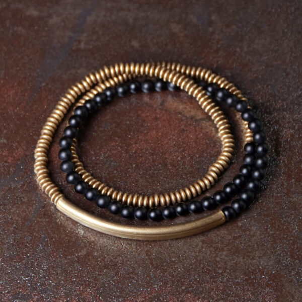 Buddha Stones Tibetan Various Agate Stone Copper Protection Triple Wrap Bracelet - 图片 5