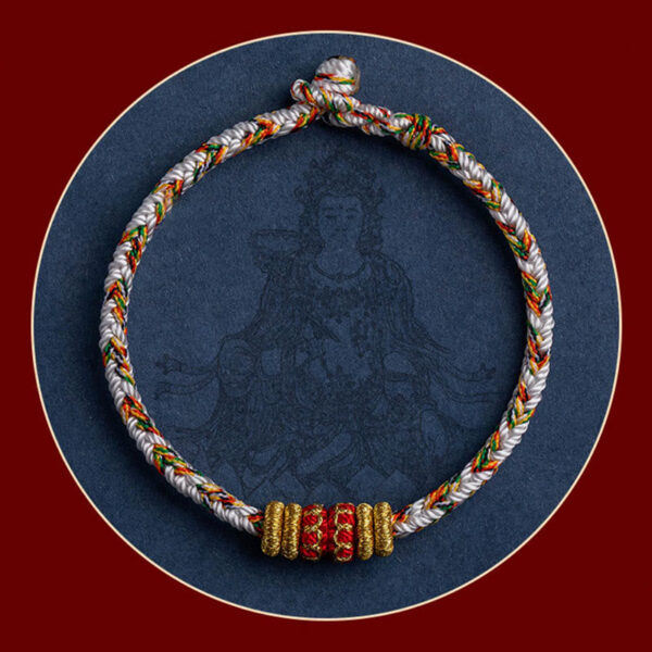 Buddha Stones Tibet Handmade Chinese Zodiac Natal Buddha Luck Strength Braided String Bracelet - 图片 20