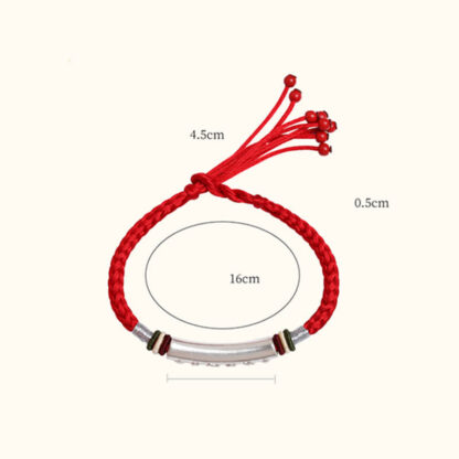 Buddha Stones 999 Sterling Silver Om Mani Padme Hum Protection Strength String Bracelet - 图片 8