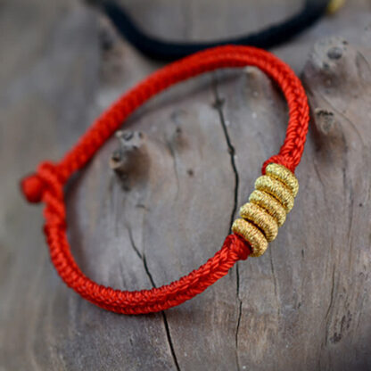 Buddha Stones Handmade Simple Design Chinese Knotting Luck Strength Braid String Bracelet - 图片 7