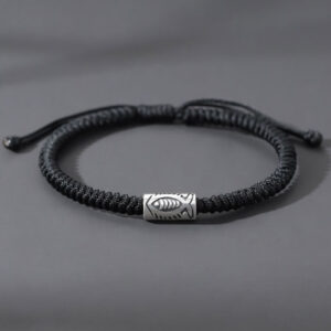 Tibet Koi Fish Wealth Black String Bracelet