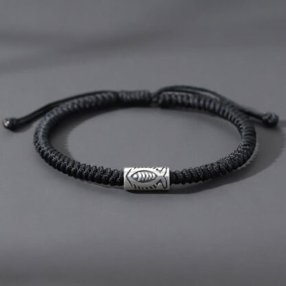 Tibet Koi Fish Wealth Black String Bracelet