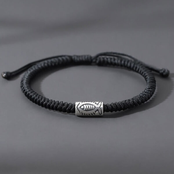 Tibet Koi Fish Wealth Black String Bracelet