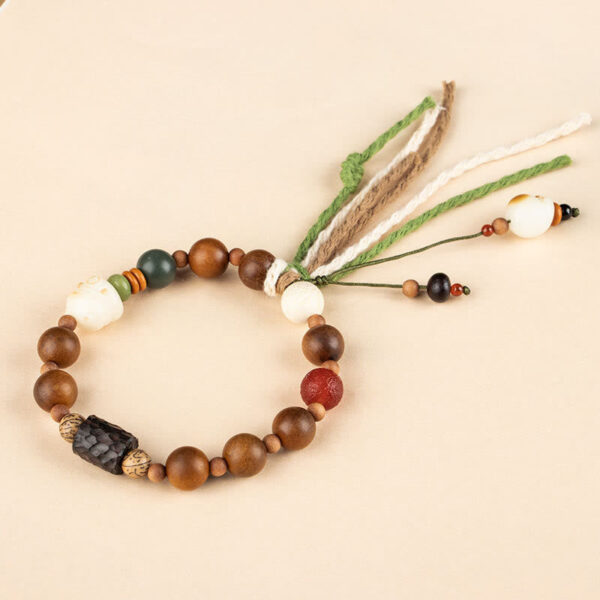 Lightning Strike Wood Bodhi Seed Cat Paw Claw Auspiciousness Protection Tassel Bracelet - 图片 8