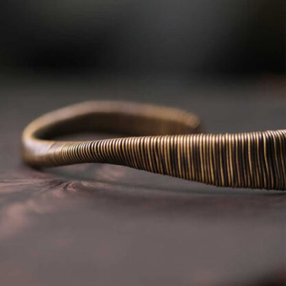 Simple Design Wrapped Copper Luck Wealth Adjustable Cuff Bracelet - 图片 11