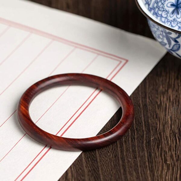 Buddha Stones Tibetan Small Leaf Red Sandalwood Ebony Green Sandalwood Protection Bracelet Bangle - 图片 9