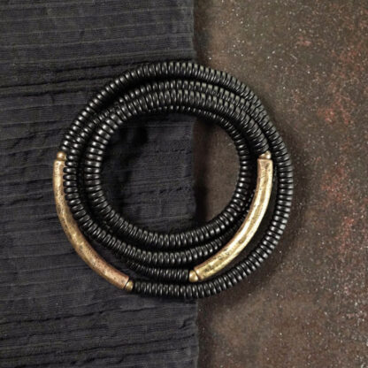 Ebony Wood Copper Balance Multilayered Bracelet - 图片 3