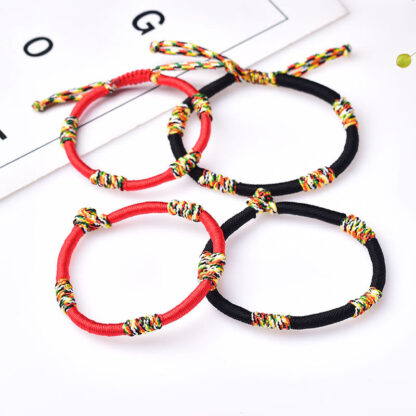 Buddha Stones Tibetan Handmade Colorful King Kong Knot Lucky Protection Braid String Bracelet - 图片 2