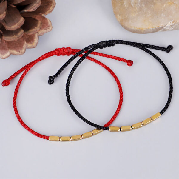 Handcrafted Copper Bead Protection Braided String Bracelet - 图片 2