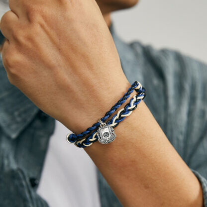 925 Sterling Silver Om Mani Padme Hum Swastika Handmade Protection Bracelet - 图片 5